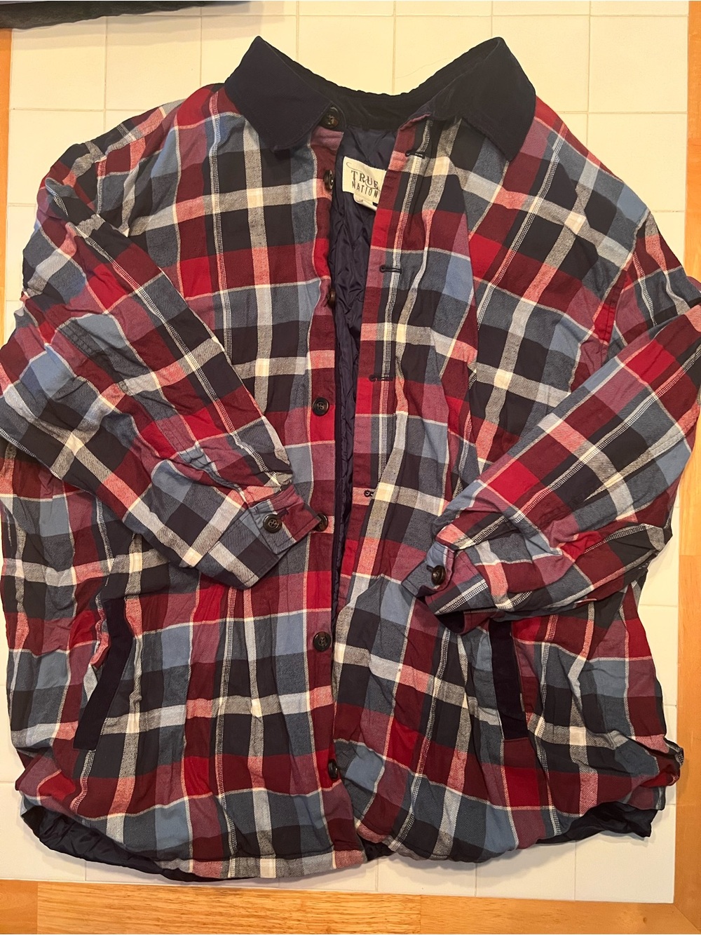 True Vintage Red & Blue Plaid Lightweight Shirt Jacket